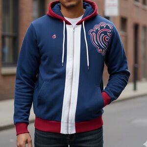 Bosco Sport Russian Team Navy and Red HoodieTrack set soft cotton